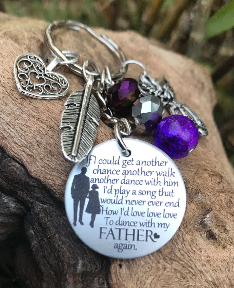Dance With My Father Again Memorial Keyring Dad Angel 