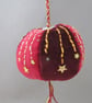 Beaded Red Velvet Hanging Bauble - Image 2