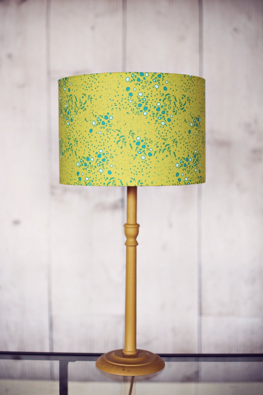 Green lampshade, green lamp, drum lampshade, fabric lampshade, lampshade