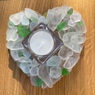 Norfolk Sea glass Heart T Light holder