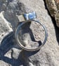 Forest Green Sea Glass and Sterling Silver Ring - Size T - 1358 - Image 3