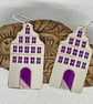White Dutch Style House Recycled Tin Earrings with Silver