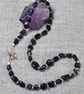 Blue Goldstone and Pink Magatama Bead Necklace - Image 2