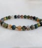 Mixed earthy agate gemstone stretch bracelet  - Image 5