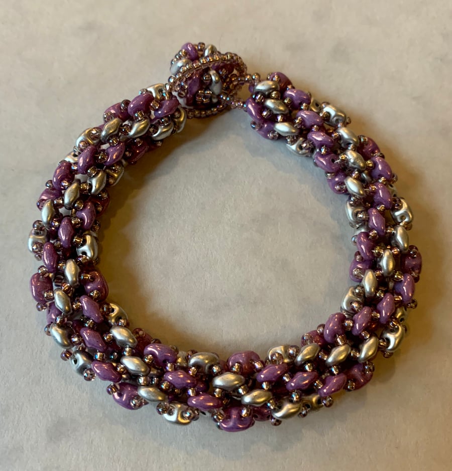 Lilac & Silver Bracelet