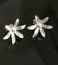 Star of Bethlehem Flower stud earrings made from Silver - Image 10