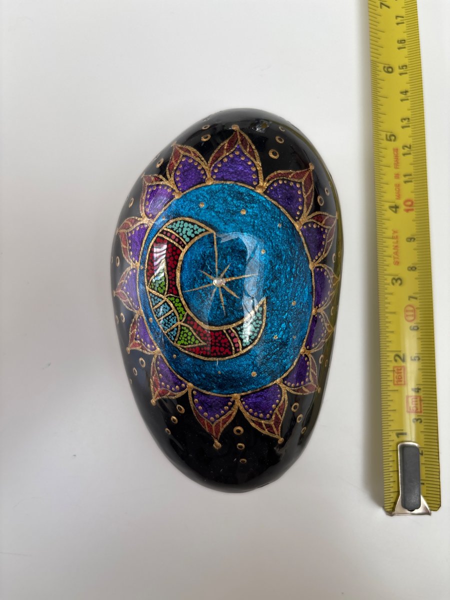 Hand painted moon rock.