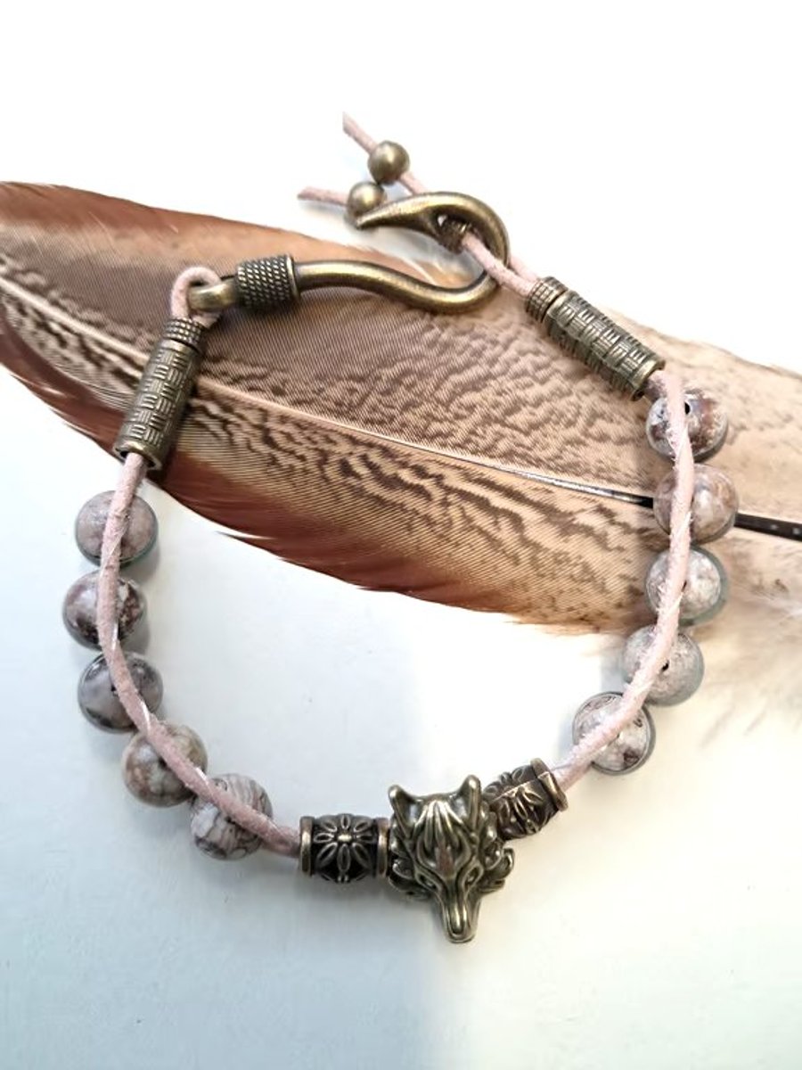 Hook leather Wrap bracelet 