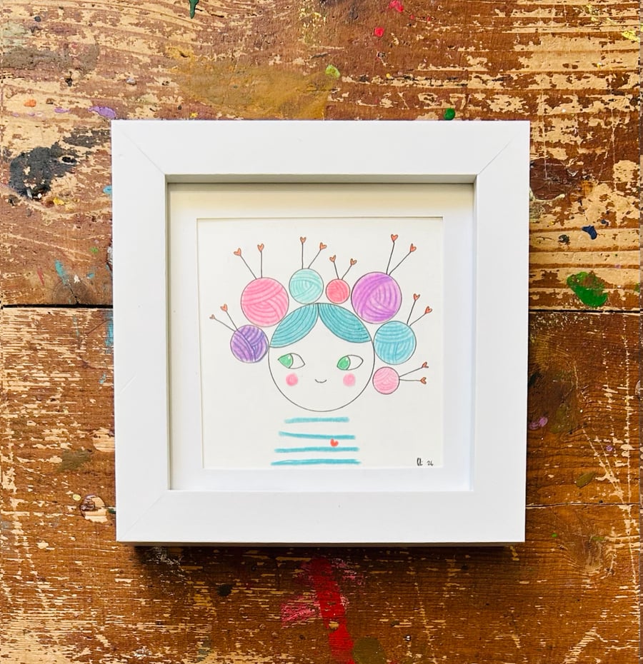 Nettie - Framed Original Mini Illustration