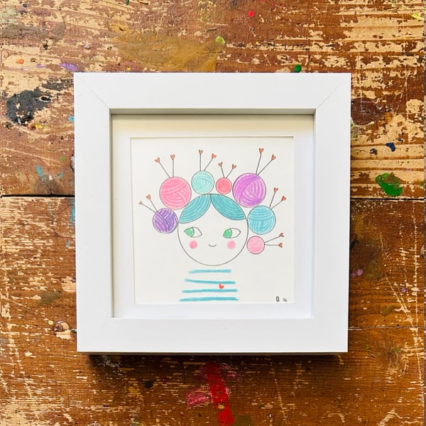 Nettie - Framed Original Mini Illustration