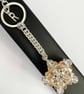 Handbag Charm, Golden & Clear Crystal Star with a Chainmaille Chain and Keyring - Image 6