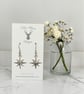 Charm Earrings - Silver 8-Point Star 