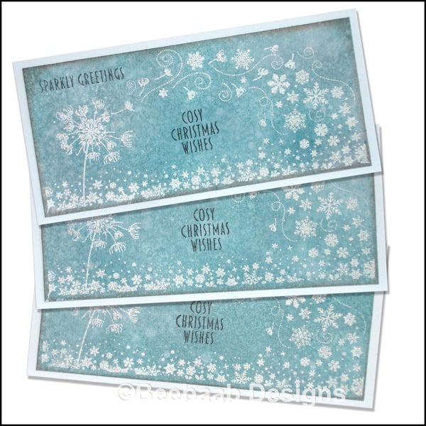 Sparkly Greetings set of 3 handmade Christmas cards