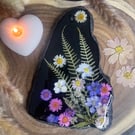 Handmade Resin Coaster with Dried Flower, Natural Stone Shape, Unique Floral De