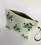 Linen Makeup Bag Mediterranean Olives Print; Hand printed Clutch Bag - Image 6