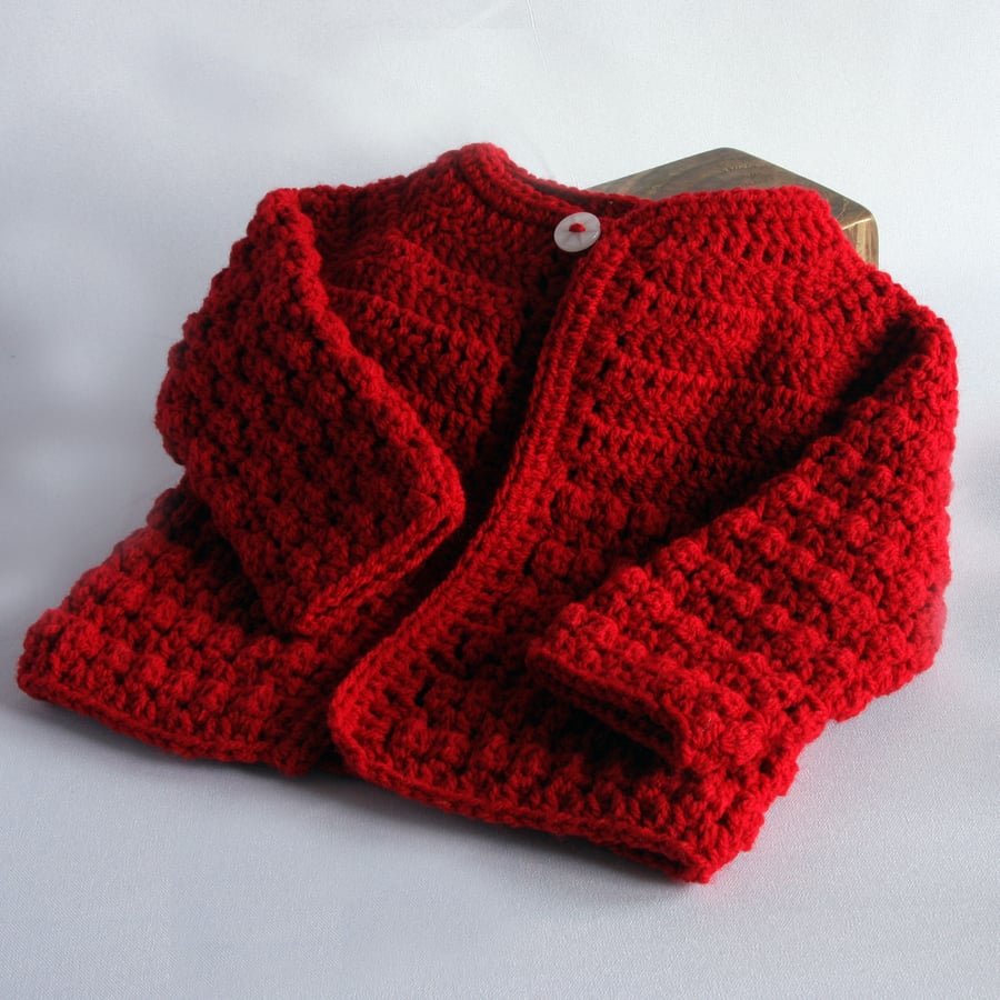 Festive Red Baby Cardigan for Baby's 1st Christmas - Keep Your Little One Warm