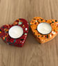SPLATTER CERAMIC HEART TEALIGHT HOLDER - Image 4