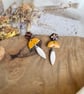 Autumn Gold Fleck & Mustard Half-Moon Dangles – Polymer Clay Earrings - Image 7