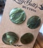 4 Vintage Pearly Olive Green Buttons 38mm - Image 4