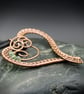 August Copper Heart Birthstone Pendant - Peridot Crystal Beads - Image 2