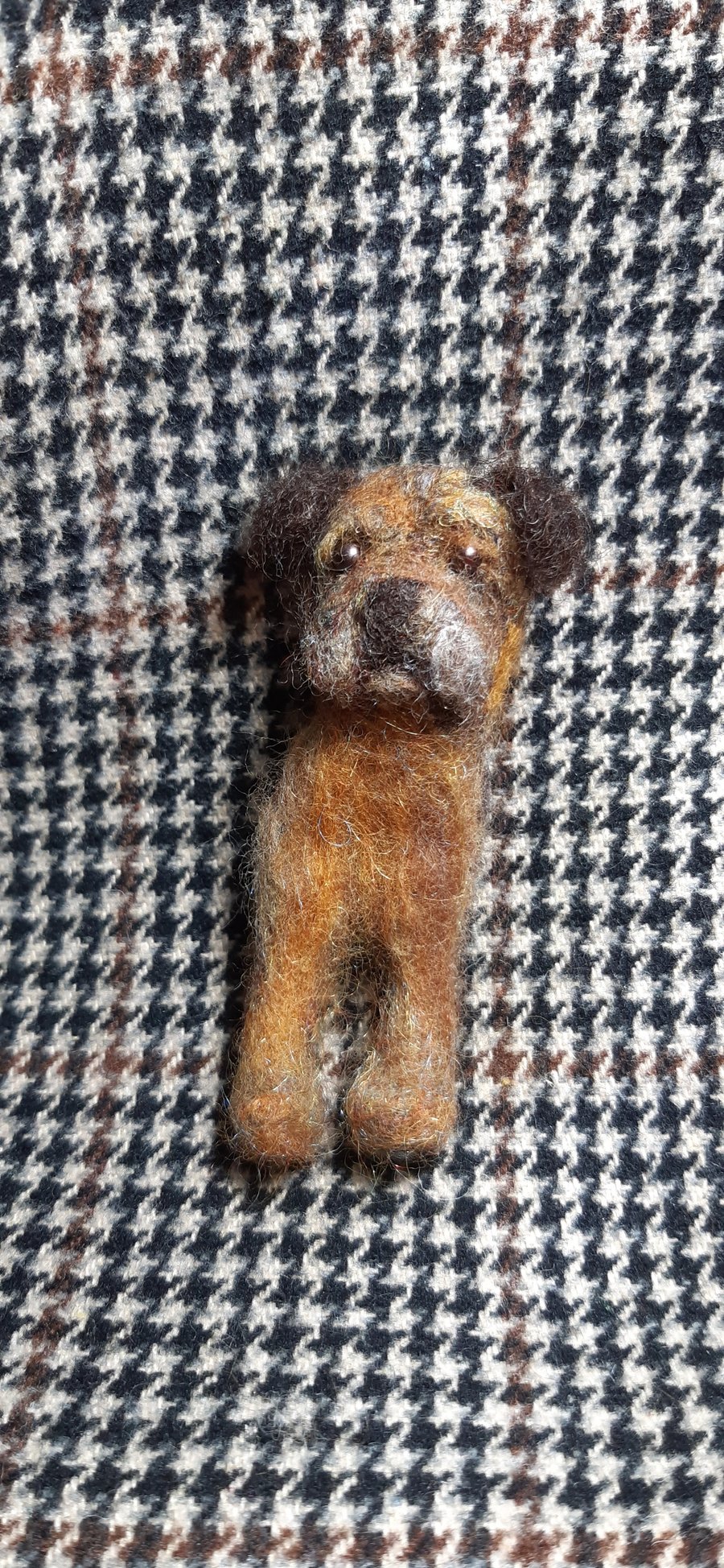 Border terrier handmade dog brooch 
