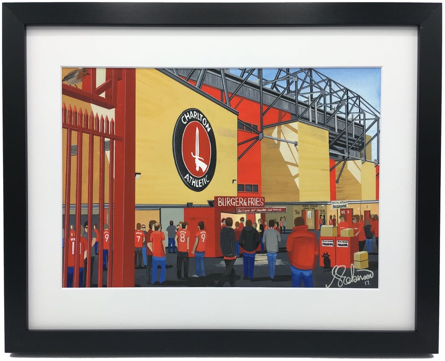 Charlton Athletic F.C, The Valley Stadium. High Quality Framed Art Print