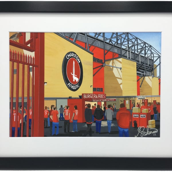 Charlton Athletic F.C, The Valley Stadium. High Quality Framed Art Print
