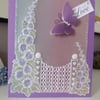 Pretty Hollyhock Parchment Mothers Day Card