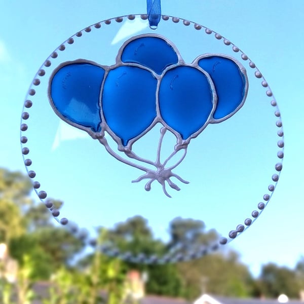 Balloons sun catcher. Baby boy, New Baby, Christening sun catcher 