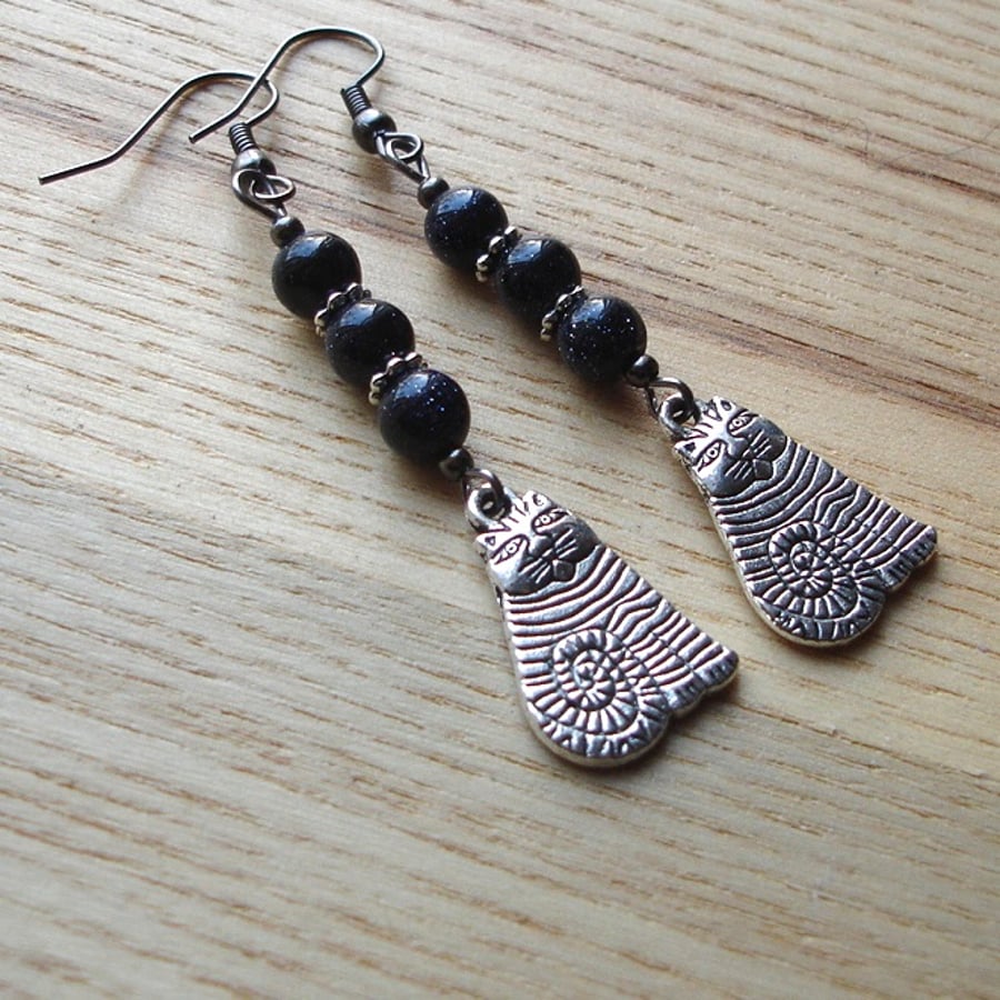 Midnight Kitty Cat Earrings