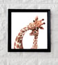 Giraffes mum and a baby wall print,  giraffes wall art, giraffes poster - Image 2