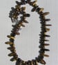 Gold Tiger Eye Crystal Gemstone Chunky Statement Tribal Style Necklace - Image 4