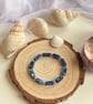 Ocean Blue Acrylic Beaded Bracelet Handmade Stretch Jewelry