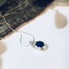 RESERVED Dainty Lapis Lazuli Necklace. Sterling and Recyced Silver 