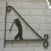 Golfer Swinging Club Scroll Style Hanging Basket Bracket Solid Steel