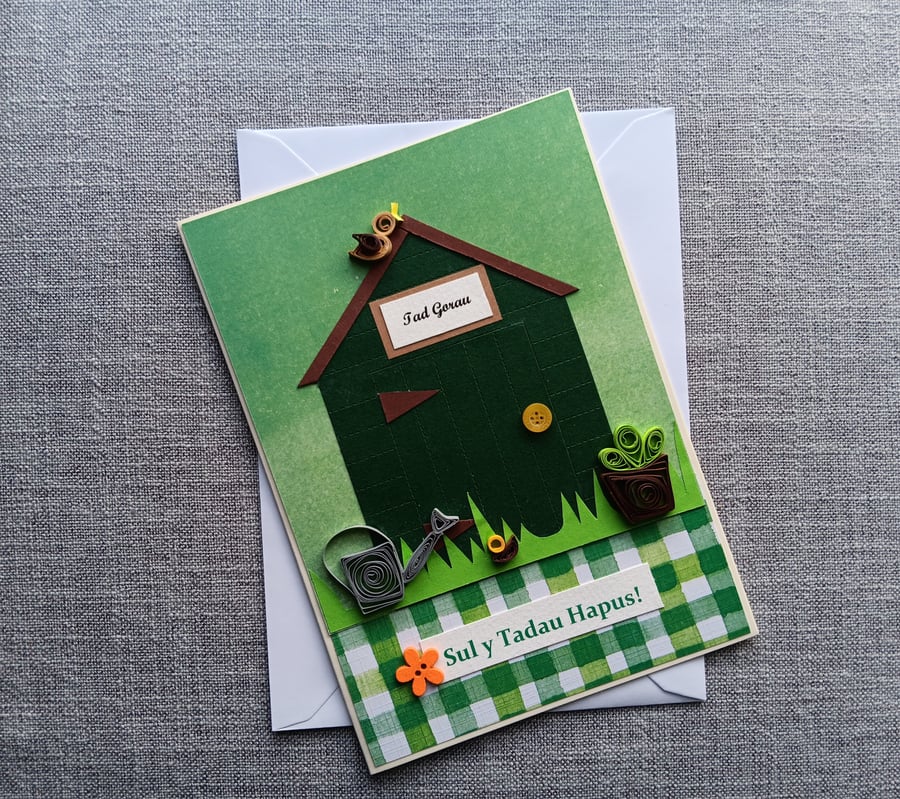 Perfectly Imperfect Tad Gorau (Dad's Shed) Welsh Father's Day Card Size 7" x  5"