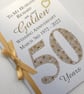 Luxury 50th (Golden) Anniversary Card – Personalised with Names and Date