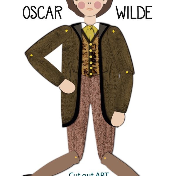 Oscar Wilde Paper Cut Out Articulated Puppet