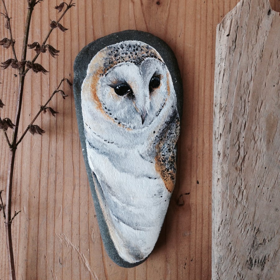 Owl Painted Pebble