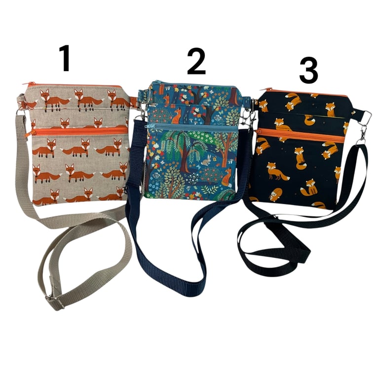 Fox print small shoulder phone bag, ladies fox lover crossbody handbag