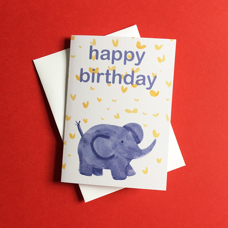 Happy Birthday Elephant Card by Jo Brown