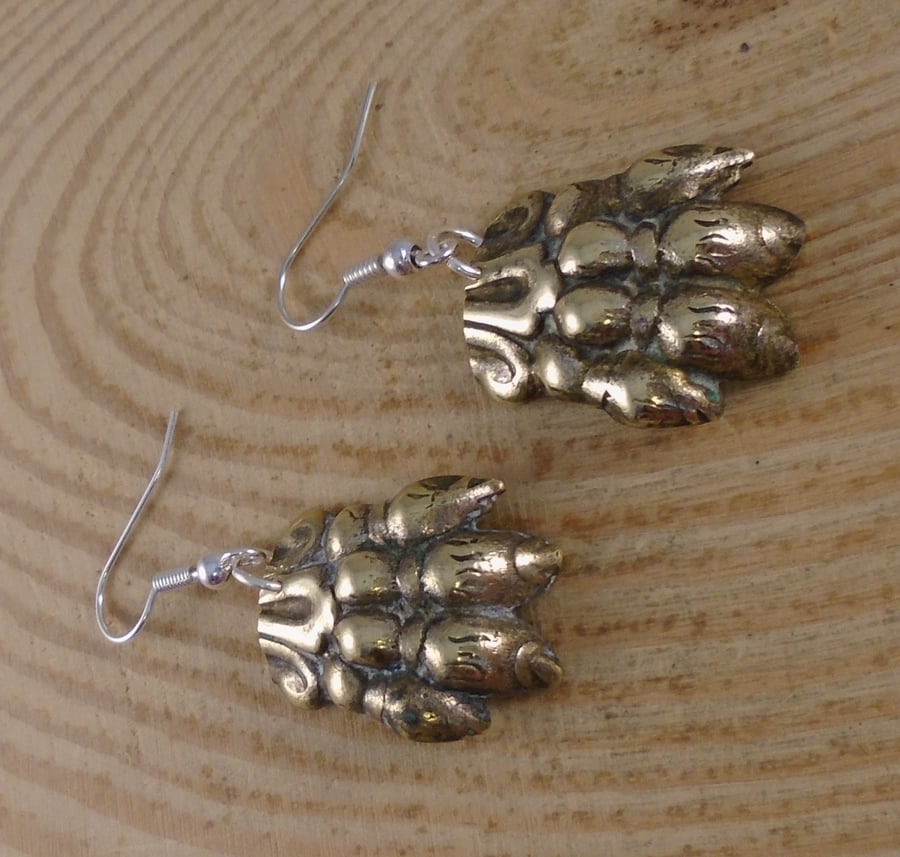 Upcycled Brass Lion Claw Sugar Tong Earrings SPE072001