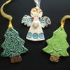 SALE Christmas trees and Angel ceramic Christmas decorations