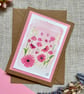 Blank greeting card, hand painted mixed media floral, original artwork.  - Image 2