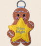 Gingerbread Star Decoration - Personalised Felt Hanging Decor - Image 3