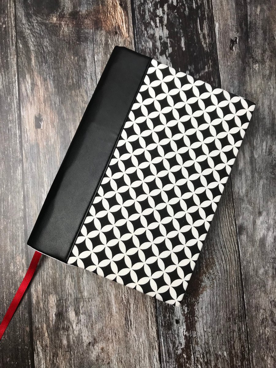 A5 Journal Faux Leather and Fabric Notebook