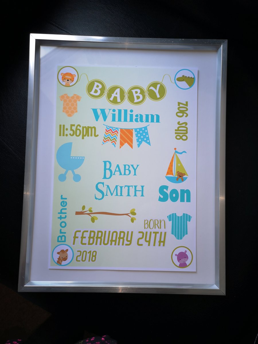 Baby Boy Personalised print 