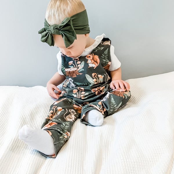 Woodland baby romper, toddler romper, kids outfit, baby gift, baby clothes
