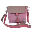 Genuine leather and Harris tweed handbag