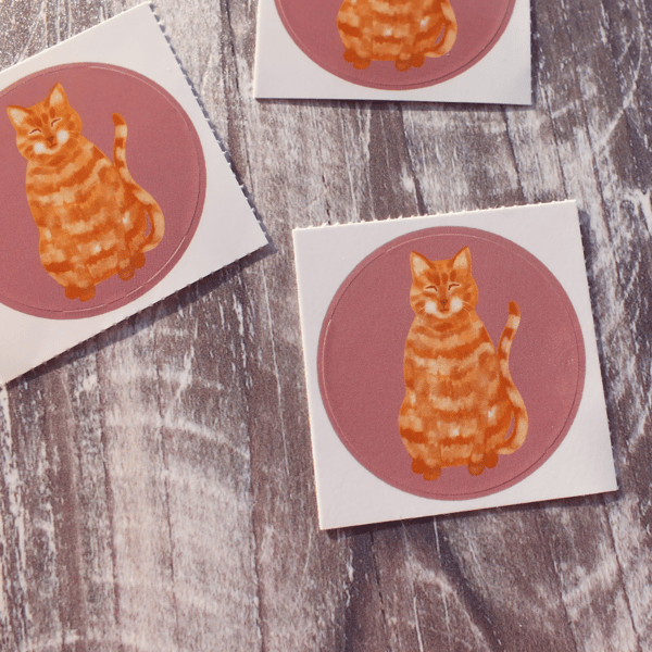 Ginger Cat 38mm Round Sticker